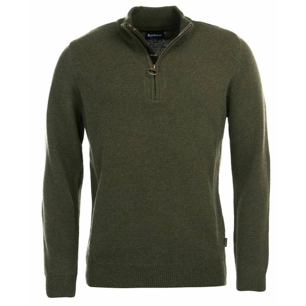 Barbour Herrenpullover Half Zip Holden, Farbe Olive Marl S