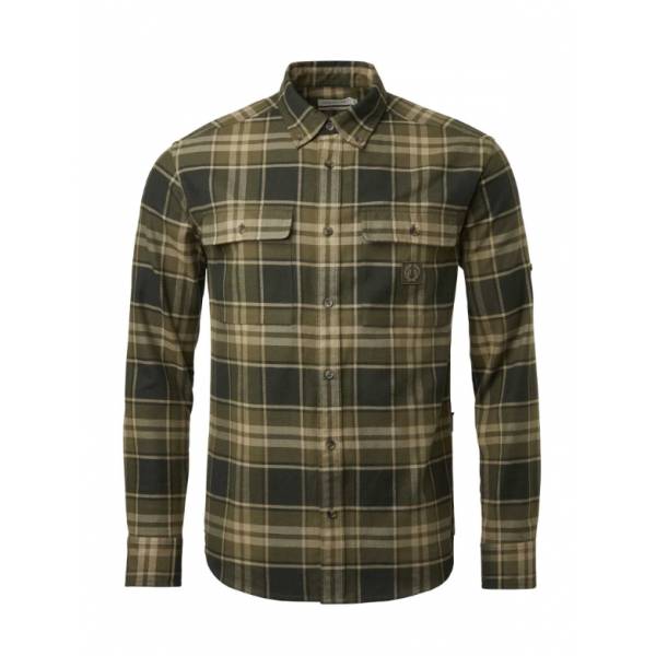 Chevalier Herrenhemd Heron Flannel, Farbe Evergreen Checked