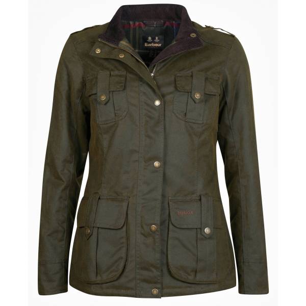 Barbour Damen Wachsjacke Winter Defence, Farbe Olive