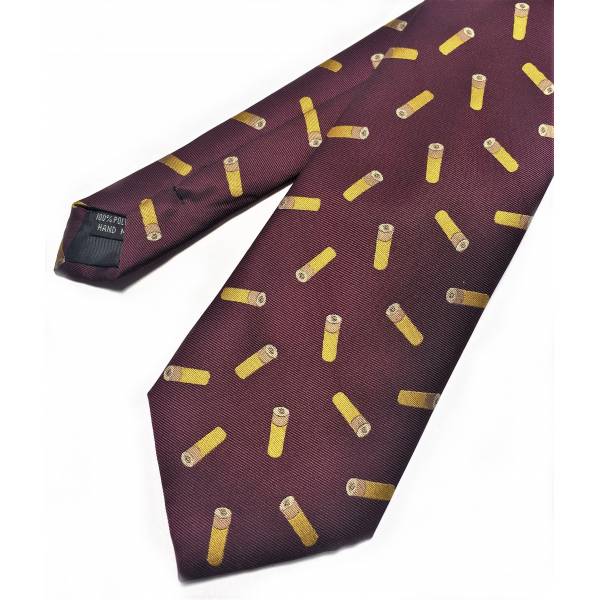 Krawatte mit Motiv Schrotpatronen, Farbe Burgunder