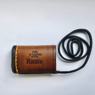 Rigby Leather muzzle protector with thong sling