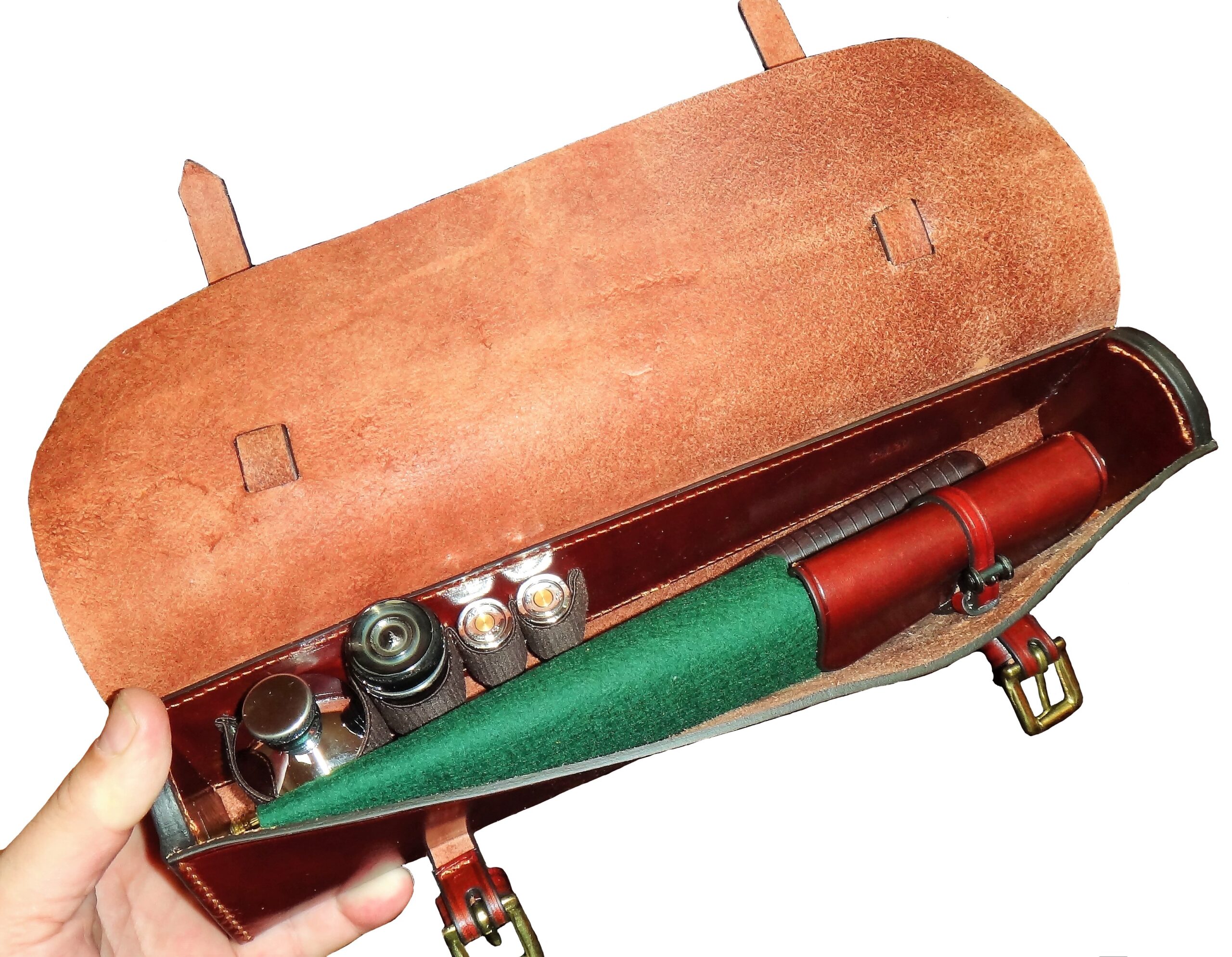 Flintenreinigungs-Kit mit Ledertasche von Rey Pavon, – Bild 2