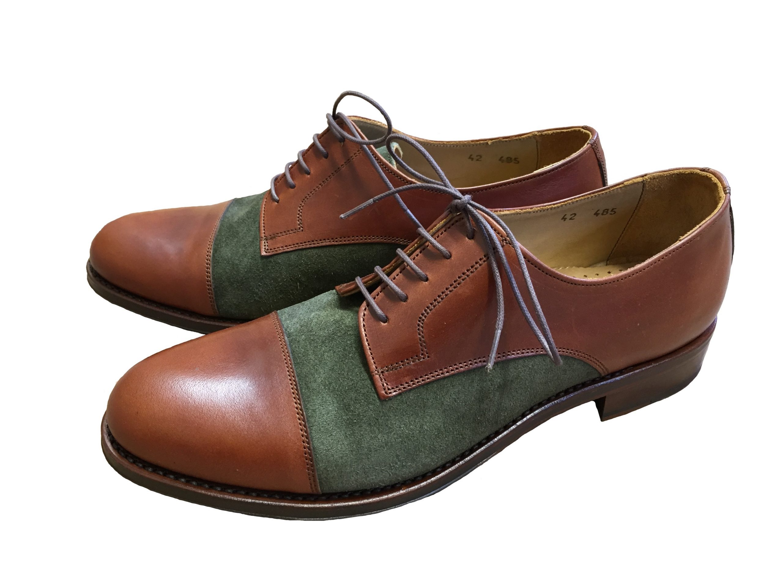 Rey Pavon Edler Halbschuh, Farbe Honigbraun / Jagdgrün 35