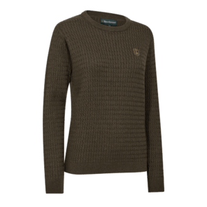 Deerhunter Lady Harrington Zopfmuster Strickpullover Brown Melange