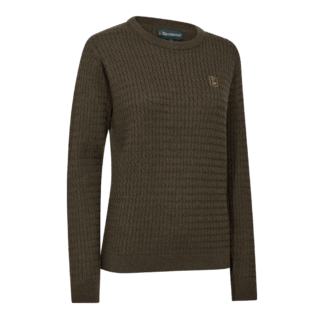 Deerhunter Lady Harrington Zopfmuster Strickpullover Brown Melange