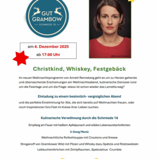 Gut Grambow Dinner Lesung mit Annett Renneberg am 4. Dezember 2025