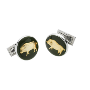 Laksen Schwarzwild Manschettenknöpfe British Racing Green