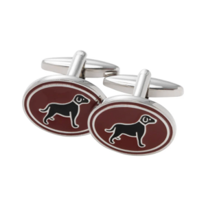 Laksen Hund Manschettenknöpfe Burgundy