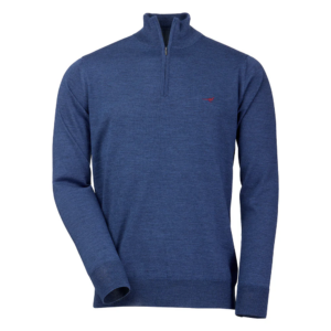 Laksen Norfolk zip - neck corn blue
