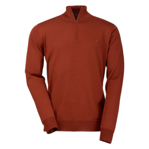 Laksen Norfolk zip - neck Burnt Orange