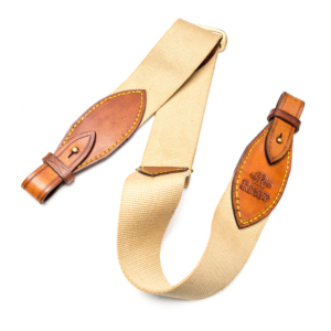 Rigby Gewehrriemen aus Canvas und Leder mit Schlaufe